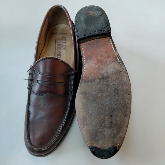 Allen Edmonds Brown Leather Loafers Beaumont Men's Size AAA 11.5 30015 - Picture 9 of 12